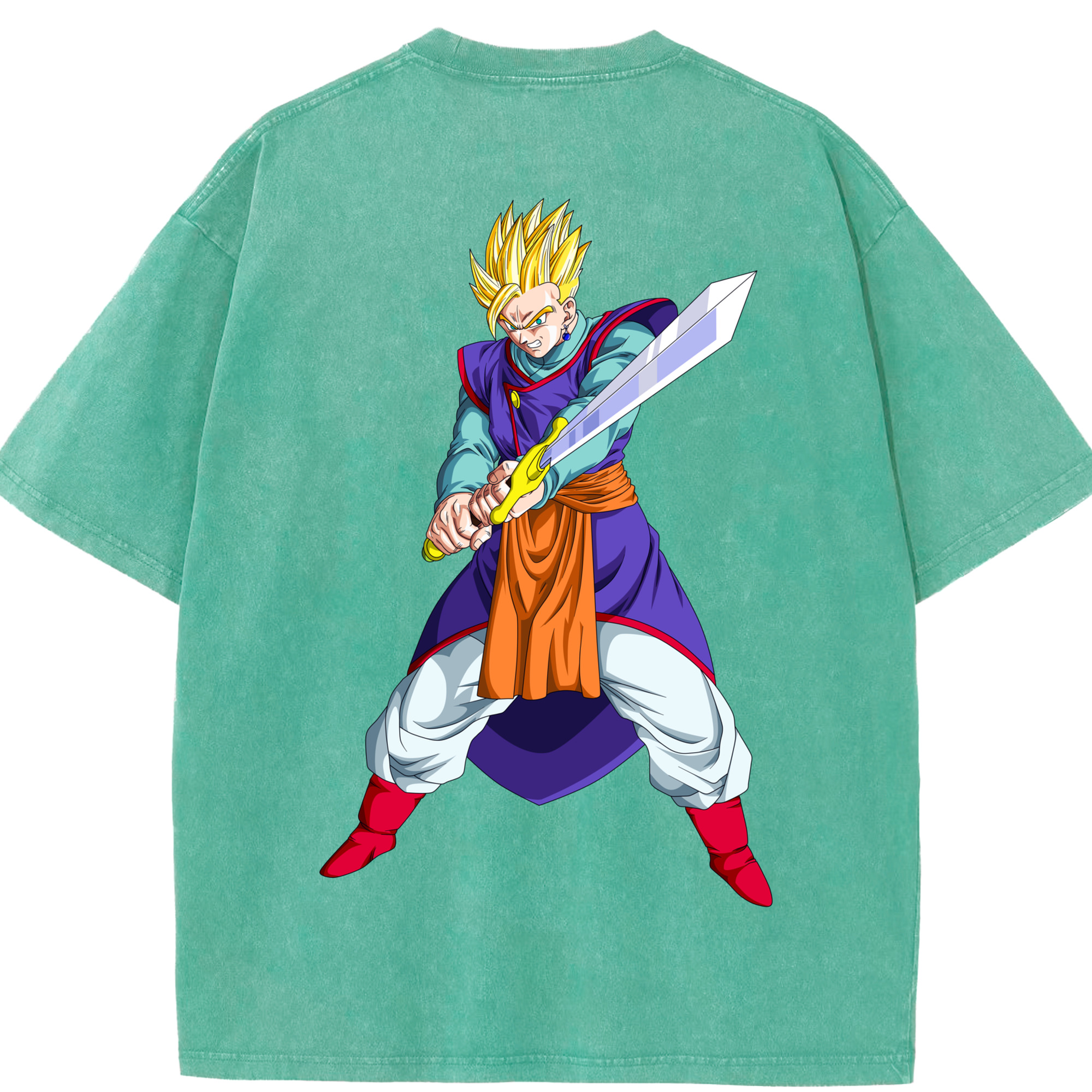 （画像用） ドラゴンボール 孫 悟飯（そんごはん）DRAGON BALL Son Gohan 綿100% ヴィンテージ風 半袖Tシャツ（背面プリント）
